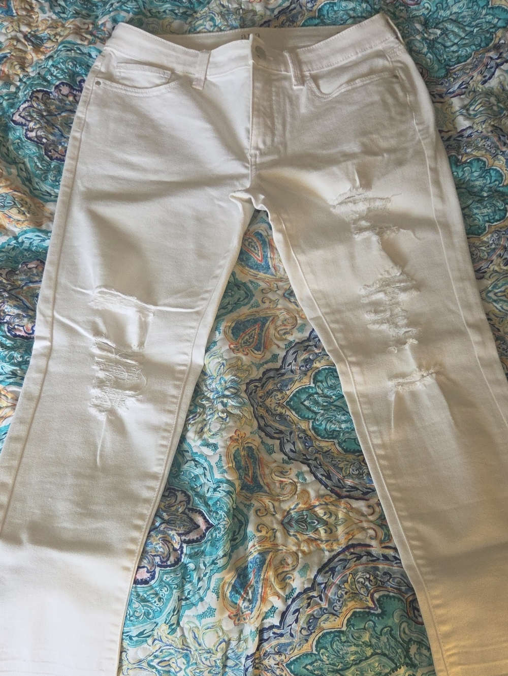 a.n.a White Distressed Skinny Jeans